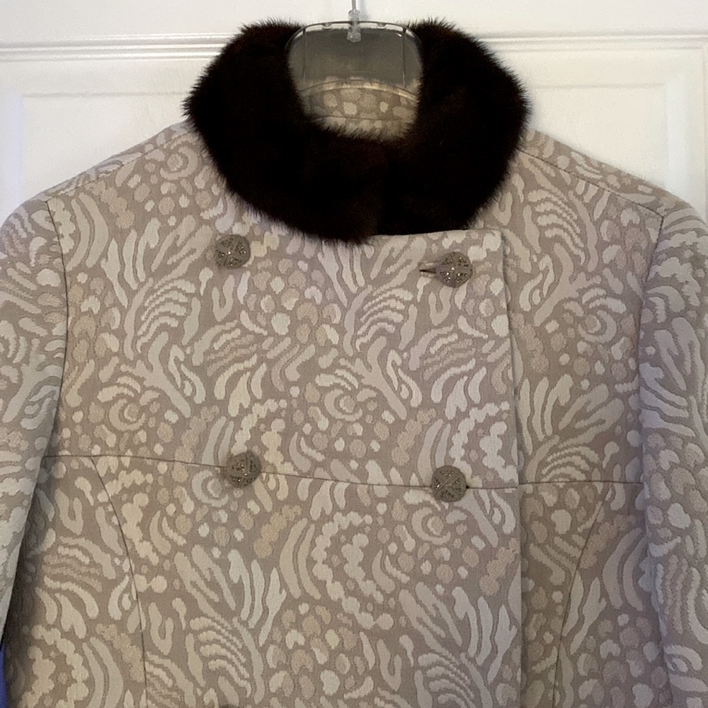 VINTAGE! 1960’s Golet Mink Trimmed Tapestry Women’s Coat